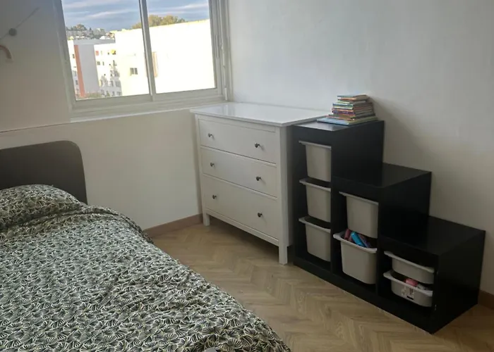 Cocon Azur Avec Vue Panoramique Sur - 4 شقة نيس